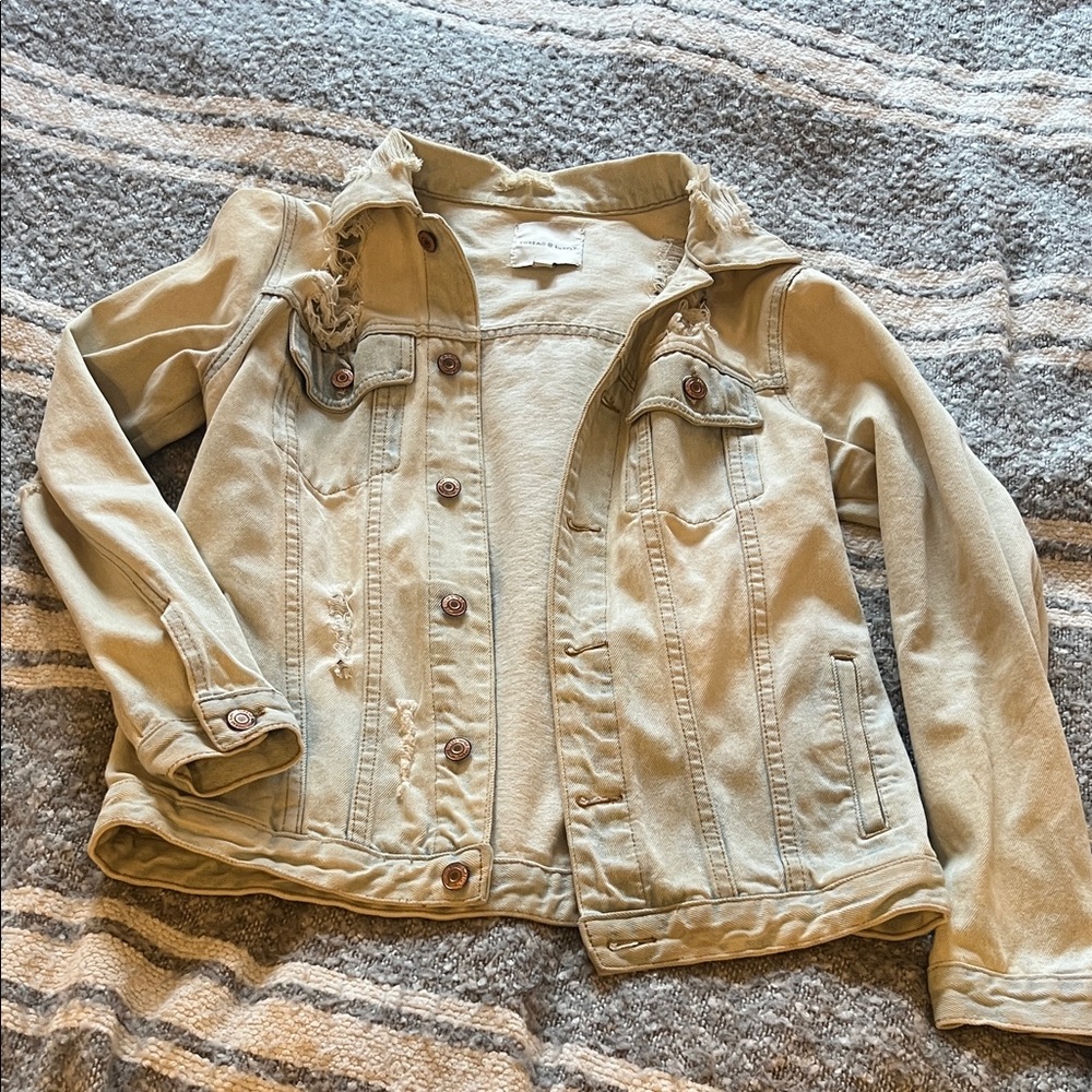 Light blue badass witchy rock-'n'-roll distressed Denim Jacket!